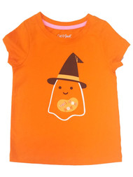 Infant & Toddler Girls Ghost Witch Candy Halloween Orange Tee Shirt
