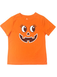 Halloween Girls Orange Pumpkin Face Jack-O-Lantern Tee T-Shirt XX-Large (18)