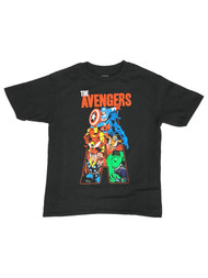 Marvel Comics Boys Black  Avengers T-Shirt Thor Captain America Shirt