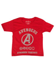 Marvel Comics Boys Red  Avengers T-Shirt Stronger Together Tee Shirt