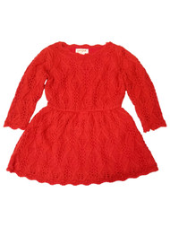 Infant & Toddler Girls Red Sparkly Knit Christmas Fancy Winter Holiday Dress