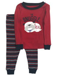 Toddler Boys Red Cotton Snuggle is Real Pajamas Puppy Dog Sleep Set
