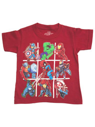 Marvel Comics Toddler Boys Red Short Sleeve Hulk Captain America Tee Shirt