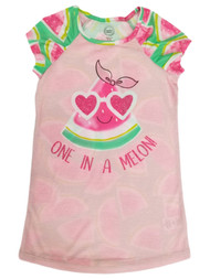 Girls Watermelon Pink Green One in a Melon Pajama Sleep Shirt Nightgown