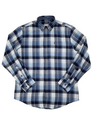 IZOD Mens Club Blue Plaid Long Sleeve Button-Down Flannel Shirt