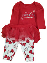 Infant Girls Mommy's Favorite Valentine Bodysuit Tulle Tutu Leggings