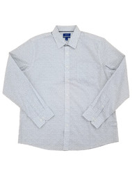Apt. 9 Mens White Speckle Premier Flex Long Sleeve Button-Up Shirt