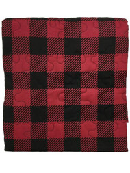 Virah Bella Red & Black Plaid Quilted Throw Blanket, Checked Classic 50" x 60"
