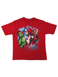 Marvel Comics Boys Red Avengers T-Shirt Hulk Iron Man T-Shirt Tee Shirt