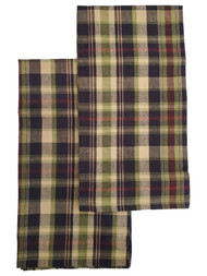 Virah Bellah Green, Black & Gold Garret Plaid Kitchen Towel Set - 2 Dish Towels