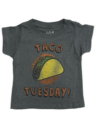 JME Toddler Boys Short Sleeve Gray Taco Tuesday T-Shirt Tee Shirt