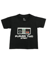 Family Fun Toddler Boys Black Player Two Nintendo T-Shirt Tee Shirt