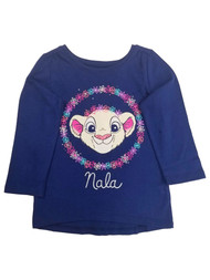 Disney Infant Girls Lion King Navy Blue Nala Flowery T-Shirt Tee Shirt
