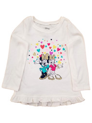 Disney Infant Girls Minnie Mouse Daisy Duck Hearts Cream Tee Shirt T-Shirt