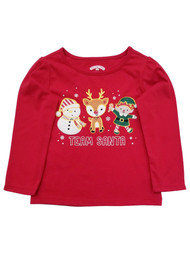 Toddler Boys Red Reindeer Elf Christmas Team Santa Holiday Tee T-Shirt