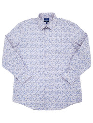Mens Pink & Blue Floral Premier Flex Slim Fit Long Sleeve Dress Shirt