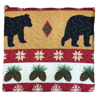 Virah Bella Bears & Pinecones Full Queen Quilt & Shams Set 3 Piece Bed Cover
