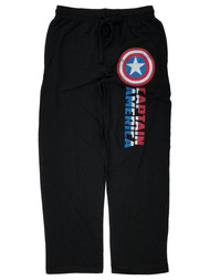 Captain America Mens Black Lounge Pant Sleep Pants Pajama Bottoms