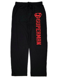 Superman Mens Black & Red Lounge Pant Sleep Pants Pajama Bottoms