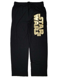 Star Wars Mens Black & Gold Lounge Pant Sleep Pants Pajama Bottoms