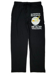 Star Wars Mens Black The Mandalorian Baby Yoda Takes Naps Pajama Bottoms S