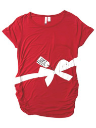 Womens Red Dont Open Til Christmas Maternity Holiday Tee Shirt T-Shirt