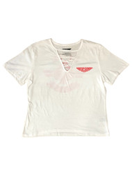 Top Gun Junior Womens White Maverick Fly Girl Semi-Crop Shirt T-Shirt