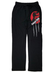 Jurassic Park Mens Black & Red Scratch Mark Sleep Pants Pajama Bottoms Small