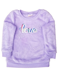 Infant & Toddler Girls Pale Purple Lavender Love Soft Faux Fur Sweatshirt