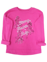 Disney Princess Girls Hot Pink Strong Hearts Rule Jasmine Belle Sweatshirt
