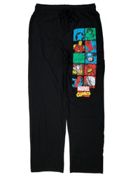 Marvel Comics Mens Black Avengers Sleep Pants Pajama Bottoms