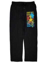 Sesame Street Mens Black Sleep Pants Lounge Pants Pajama Bottoms