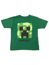 Minecraft Boys Green Creeper Tee Shirt Video Gamer T-Shirt