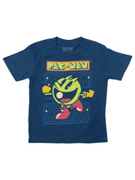 Pac-Man Boys Blue Short Sleeve Pacman T-Shirt Tee Shirt