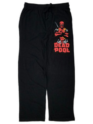 Deadpool Mens Black Sleep Pants Lounge Pants Pajama Bottoms