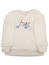Jumping Beans Girls Joy Cream Colored Soft Faux Fur Furry Sweatshirt
