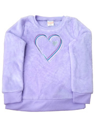 Girls Plush Light Purple Lavender & Silver Heart Soft Sweatshirt