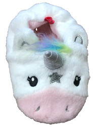 Infant Girls Plush White Rainbow Unicorn Baby Slippers House Shoes