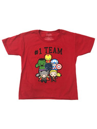 Marvel Comics Boys Red Avengers Team T-Shirt Hulk Iron Man Tee Shirt