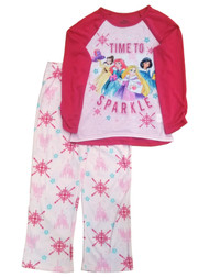Disney Princess Girls Time To Sparkle Christmas Holiday Pajamas Set