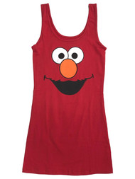 Sesame Street Womens Red Slim Fit Stretchy Elmo Tank Dress