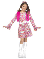 Fun World Girls Shaggy Chic Hippie Costume Floral Dress & Headscarf