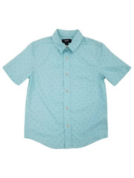 Urban Pipeline Boys Aqua Geo Short Sleeve Button-Down Poplin Shirt