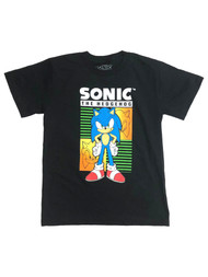 Sonic the Hedgebog Boys Black Short Sleeve Gamer Tee Shirt T-Shirt