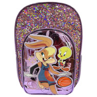 Space Jam Lola Bunny Looney Tunes Squad Backpack, 17" Sequined School Bag