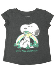 Jumping Beans Peanuts Toddler Girls Gray Snoopy Lucky Charm T-Shirt Tee Shirt