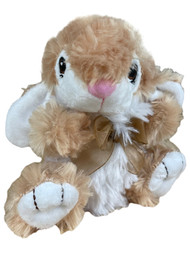 Dan Dee Fuzzy Honey Brown & White 7" Bunny Rabbit Plush Stuffed Animal Pal