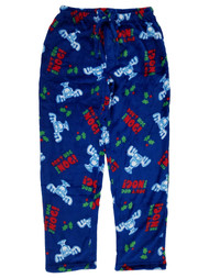 National Lampoons Christmas Vacation Mens Blue Fleece Pajama Bottoms