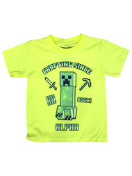Minecraft Boys Yellow Creeper Tee Shirt T-Shirt Small (6)