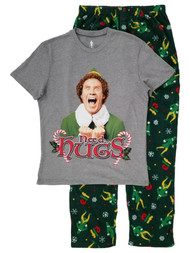 Elf Mens 2-Piece Need Hugs Christmas Sleepwear Pajama Set